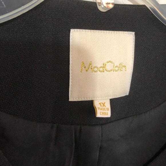 ModCloth NWOT black button front blazer peacoat - Picture 7 of 8